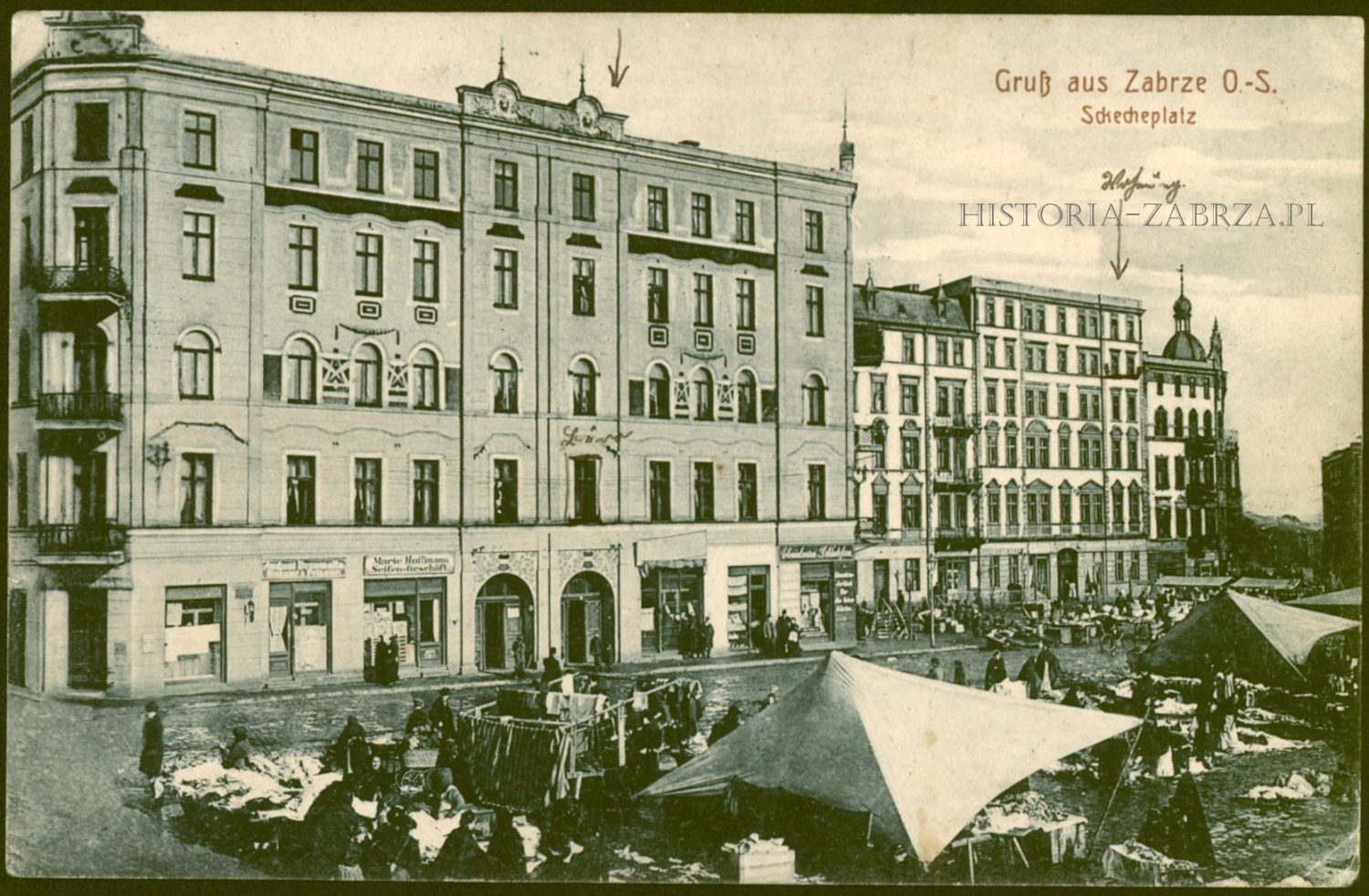 Sklep Plastyczny Zabrze Plac Krakowski Plac Krakowski i ul. Lutra–Schecheplatz und Strasse. – Historia Zabrza